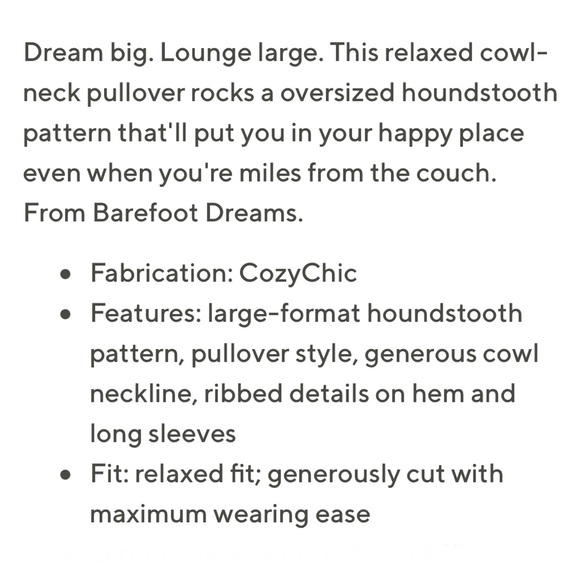 Barefoot Dreams Cozy Chic Houndstooth Sweater - Picture 12 of 13